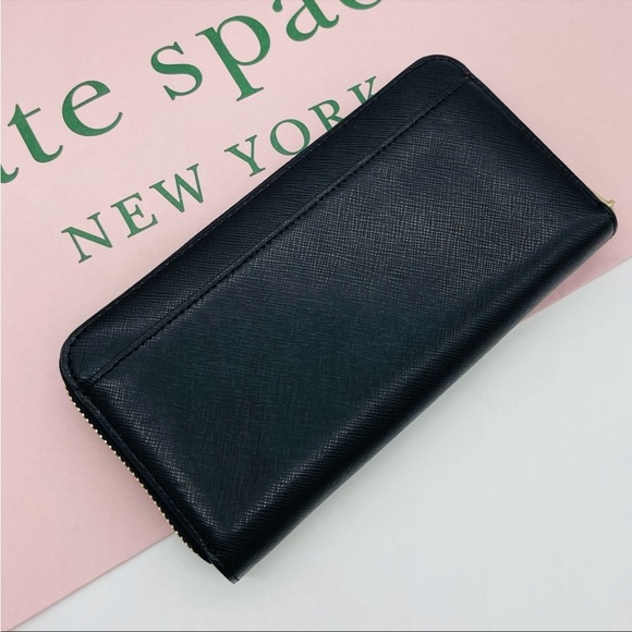 Kate Spade Continental Wallet Black with Pearl Embellish - Picture 2 of 5